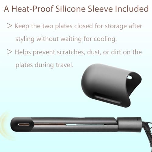 NITION Ceramic Tourmaline Hair Straighteners LCD Flat Iron MCH 10s Fast Heating Up. 1" Smooth 3D Floating Plate Healthy Straightening Tools. Travel Pouch Bag. Dual Voltage. Luxury Gift Box. Black 8