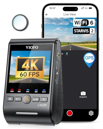 VIOFO A329 4K 60FPS Dash Cam Front, Wi-Fi 6 App Control, STARVIS 2 Sensor, Support UP to 4TB SSD Storage & 512GB microSD Card, Ultra HD 4K Dash Camera for Cars, HDR Night Vision, 24H Parking Mode