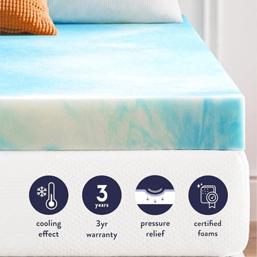 Best Price Mattress 4 Inch Swirl Gel AeroBreeze Cooling Air Flow Memory Foam Mattress Topper, Dorm Essentials, Twin 5