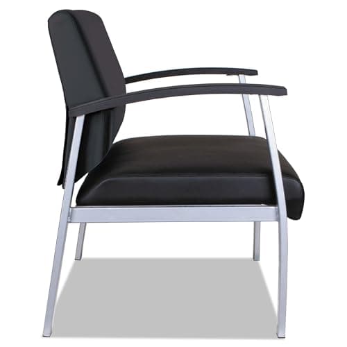 Alera metalounge Series bariatric Guest Chair, 30.51" x 26.96" x 33.46", Black seat, Black Back, Silver Base 8