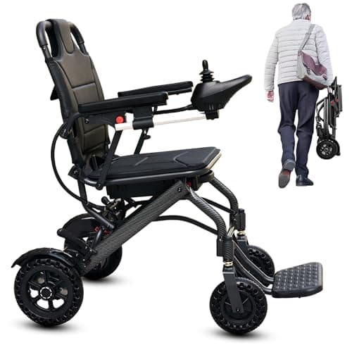 HNLBFG Lightweight Electric Wheelchair - Ultra-Portable 36 lbs, Foldable Travel Power Chair, 12-Mile Range, FAA Airline Approved, 220 lb Capacity for Seniors & Adults