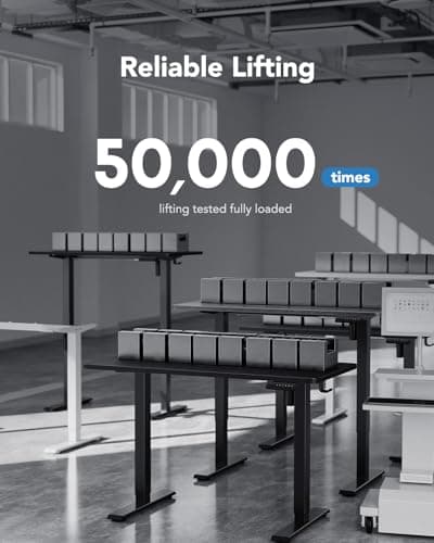 HUANUO Electric Standing Desk, 55" x 24" Height Adjustable Desk, 4 Memory Height Settings, Sit to Stand Up Desk for Home Office, with Headphone Hook, Cable Manager, Black 7