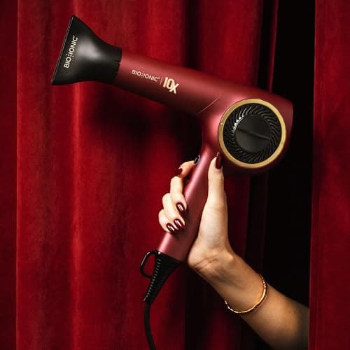 Bio Ionic 10X Ultralight Speed Hair Dryer, Blow Dryer with Adjustable Heat & Speed, Memory Function, Professional Hair Styling Tool for Fast Hair Styles, Limited Edition Velvet Rouge 8