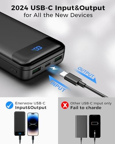 Portable Charger Power Bank 40000mAh Powerbank PD 30W and QC 4.0 Fast Charging External Battery Pack with USB-C LED 3 Outputs & 2 Inputs Portable Charging for iPhone 15 14 13 pro, Samsung 8