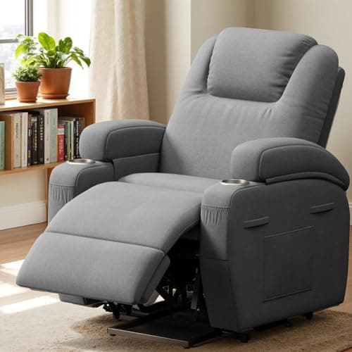 Flamaker Power Lift Chair Massage Recliner Chairs for Elderly - Ergonomic Design with Cup Holders & Side Pockets, Remote Control (Gray) 9
