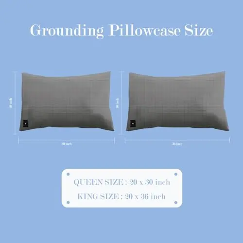 Ali King Grounding Pillowcase, 5% Pure Silver Fiber + 95% Soft Cotton Queen Size Earth Grounding Pillow Cases with Grounding Cord for Improve Sleep (Dark Grey, Queen (20x30inches)) 7