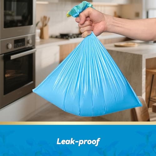 300 Count 15 Micron Extra Thick 4 Gallon Drawstring Small Trash Bags, Sturdy & Tear-Resistant Small Garbage Bags for Bathroom, Office, Bedroom & Kitchen 5