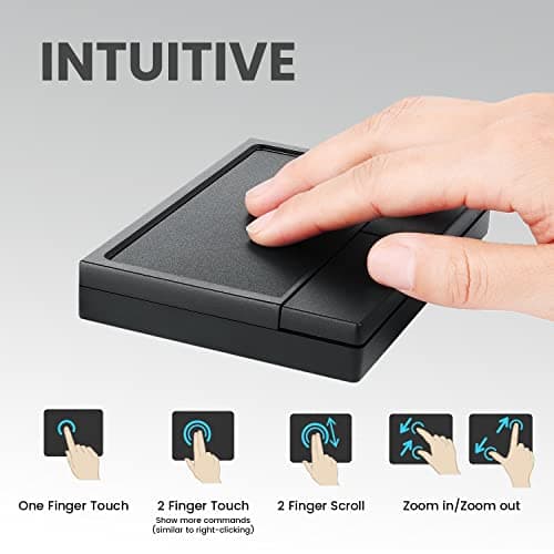 Perixx PERIPAD-704 Wireless Touchpad, Portable Track Pad for Desktop and Laptop User, Large Size 4.72x3.54x0.74 inches (Wireless), Black 5