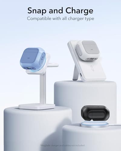 ESR for AirPods 4 Case, Compatible with AirPods 4th Generation Case (2024) (USB-C), Compatible with MagSafe, Drop Protection Cover with Lanyard, Magnetic Lid Lock, Orbit Hybrid Series, Black 7