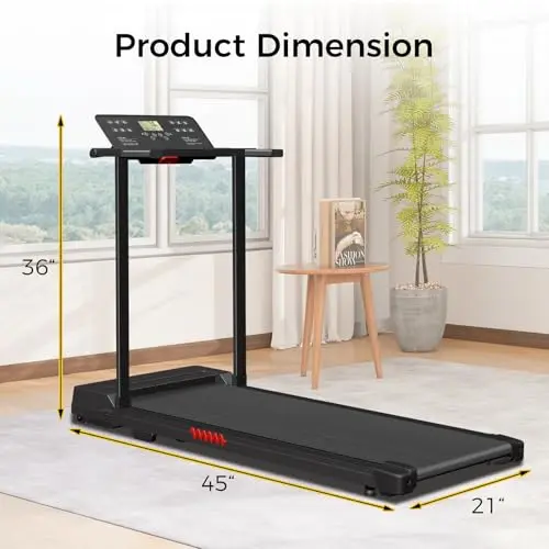 ZPUFDYM Treadmill with Handles, Walking Treadmills for Home Small Spaces, 3.0HP Walking Pad Treadmills with Handle Bar & LED Display, Treadmill with Desk Workstation for Home Office, 320 LBS Capacity 7