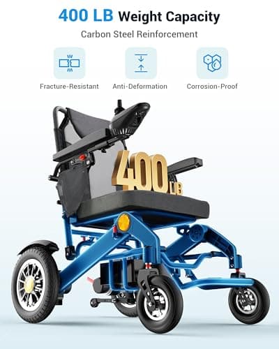 WalkFeel 19.7" Wider Electric Wheelchairs for Adults - 30 Miles Range, 400 LB Foldable Motorized Wheelchair with 25AH Lithium Battery, 500W Motor Power Wheelchair for Home/Outting/Travel(Grey) 5