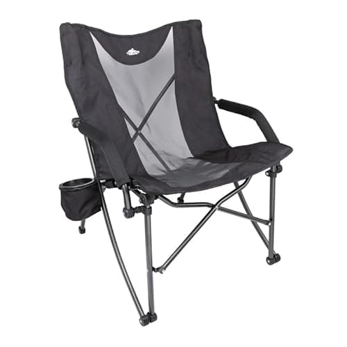 Cascade Mountain Tech Heavy Duty Folding Camp Chair, Black