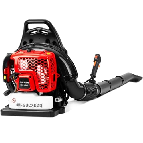 SUCXDZQ 63CC Backpack Leaf Blower, Gas-Powered 2-Stroke Engine, 665 CFM & 205 MPH, Commercial Grade Heavy Duty Gas Blower for Large Yards, Farms, and Professional Landscaping (S01 PRO)