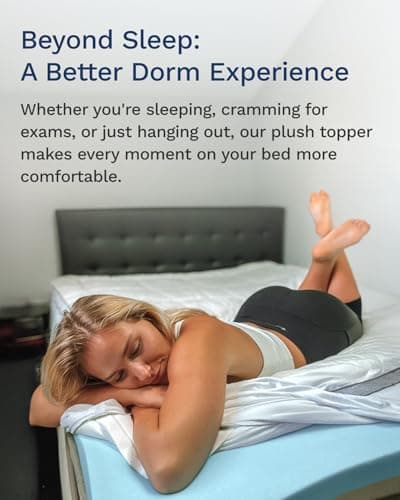 ViscoSoft 3 Inch Pillow Top Memory Foam Mattress Topper Twin XL - Cooling Hybrid Lux Dual Layer Extra Long Mattress Pad - CertiPur-US Certified 6