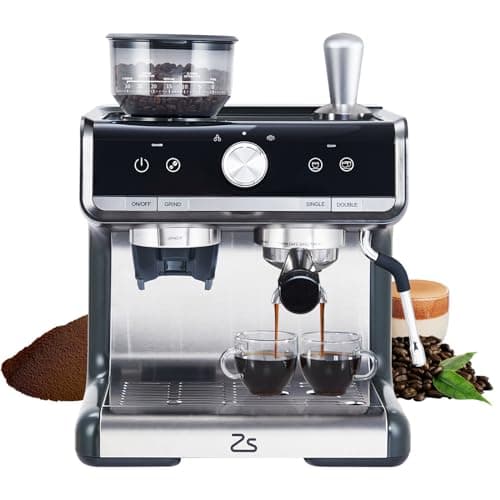 Garvee Espresso Machine with Grinder, Espresso Maker with Milk Frother Steam Wand, Professional Cappuccino Latte Maker, Gifts for Dad, Mom, Coffee Lover or Housewarming