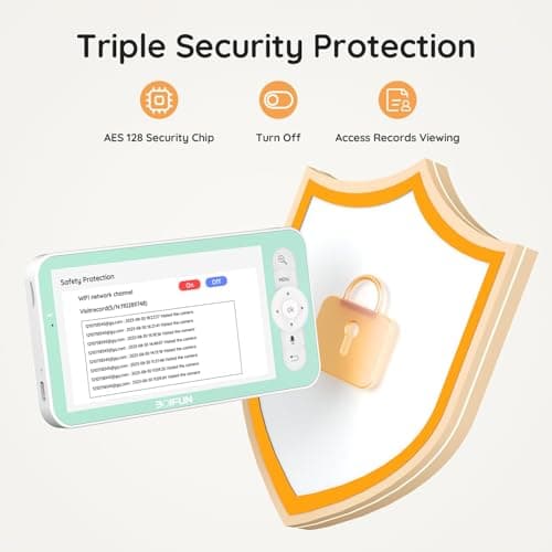 BOIFUN 2K WiFi Baby Monitor with Camera and Audio,Smartphone APP, Colorful Night Light, Smart AI Motion & Sound & Humidity & Temperature Detection, Auto Tracking,5-Inch Monitor Control, Night Vision 9