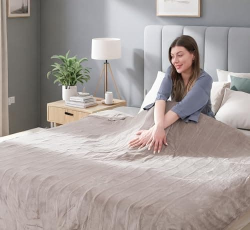 Eydna Electric Heated Blanket Queen Size 84"x 90", Dual Control Super Cozy Soft Flannel with 6 Heat Levels & 10 Hours Auto Off, Machine Washable, Camel