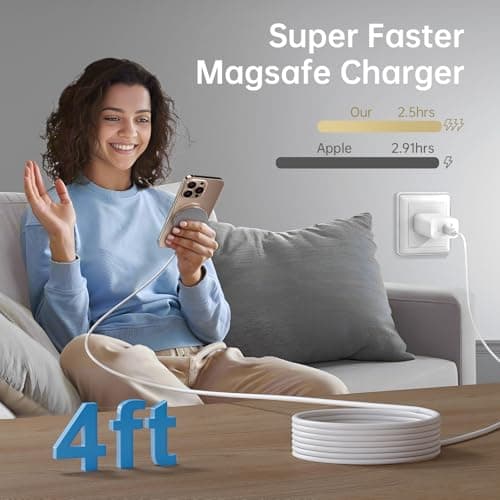 2026 Latest Magnetic Wireless Charger for iPhone:Mag-Safe Charger Fast Charging, 2 Pack 20W USB C Charging Block Adapter for iPhone 17 16 15 14 13 12 Pro Max Plus & Airpods 2 3 4Pro 7