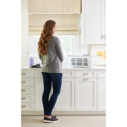 Rubbermaid Laundry Basket XL Hip-Hugger Basket 2.1-Bushel White Laundry Storage/Bathroom/Bedroom/Home Closet 7