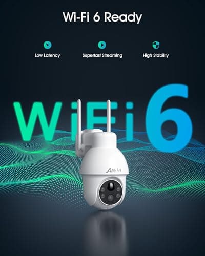 ANRAN 2K Solar Security Camera Wireless Outdoor, 360° Pan/Tilt Color Night Vision, PIR Human Detection, 2-Way Audio, Weatherproof, Compatible with Alexa, 2.4GHz WiFi Only 8