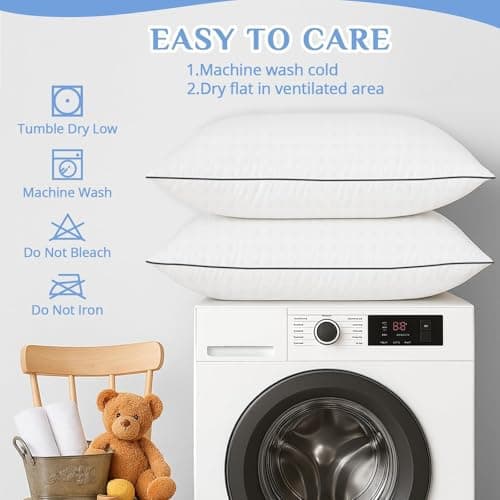 JOLLYVOGUE King Size Pillows Set of 4, Collection Bed Pillows for Sleeping, Hotel Quality Pillows for Side, Back and Stomach Sleepers, Soft and Supportive Oeko-Tex Certified Down Alternative Filling 8