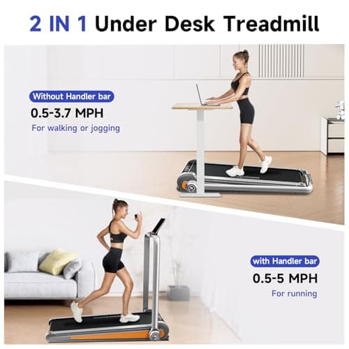 YPOO Foldable Treadmill with Incline, LED Display, Handle Bar, 300 lbs Capacity, Walking Pad for Home Use 5