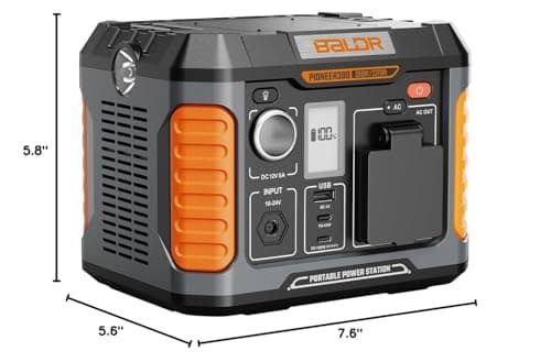 BALDR Portable Power Station 300W 231Wh Power Bank with 100W Two-Way Fast Charging 2Hr to 80% 120V Pure Sine Wave AC Outlet Solar-Ready for Camping and Emergencies. (Solar Panel Optional) 8