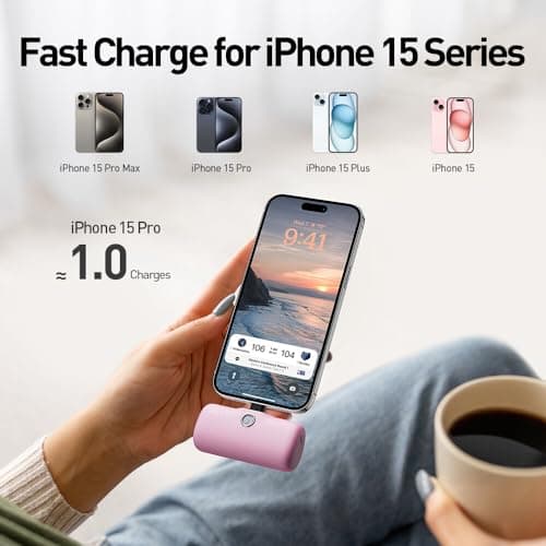 iWALK USB-C Portable Charger for iPhone 15/16, Mini 20W 4,800mAh Wireless Power Bank Fast Charging Travel Battery Pack Compatible with iPhone 16/15/15 Plus/15 Pro/15 Pro Max, Andriod Phone Samsung 2