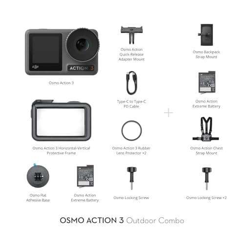 DJI Osmo Action 3 Outdoor Combo - 4K/120fps Action Camera with Chest & Backpack Strap Mount for Hiking and Cycling, Super-Wide FOV, HorizonSteady, Cold Resistant & Up to 320 Mins with 2 Batteries 6