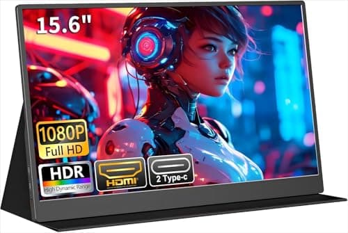 AHXJKA 15.6" Large Screen Portable Monitor with Stand,100HZ Gaming Monitor,FHD IPS/HDR Computer Screen Extender with Built-in Speakers -Compatible with Laptop PC Phone PS4/PS5 Switch