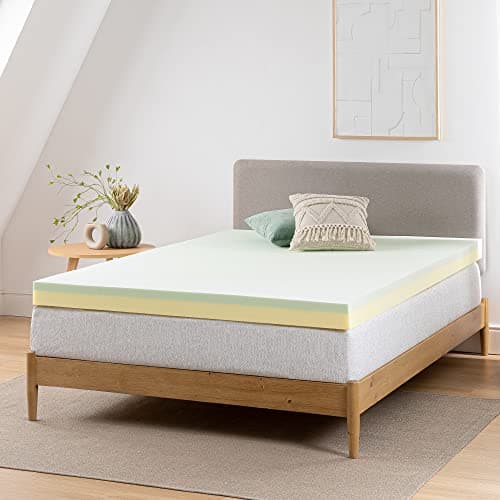 ZINUS 4 Inch Green Tea Memory Foam Mattress Topper, Pressure-Relieving Layers, CertiPUR-US Certified, Queen 10