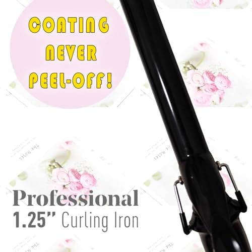 abp 1.25 Inch Ceramic Curling Iron: Extra Long Barrel for Long/Medium Styles, Instant 450°F Heat, and Waving Tool for Girls & Women 5