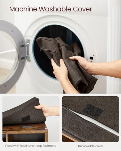 VASAGLE CUSTOS Collection - Shoe Bench, Storage Bench with Padded Seat, Entryway Bench with 15 Compartments, for Bedroom, 11.8 x 41.3 x 18.9 Inches, Rustic Brown and Chestnut Brown ULHS15BX 9