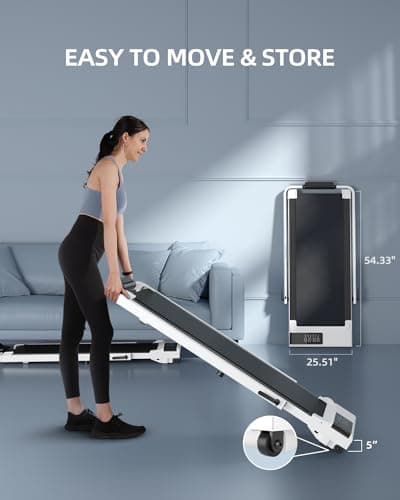 Superun Walking Pad Treadmill with Incline and Handle Bar, 3.0 HP Foldable Treadmills 300LBS Capacity Folding Walking Pad 3 in 1 Under Desk Treadmill Remote Control with APP 7