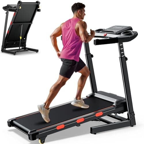 15% Auto Incline Treadmill for Home - Adjustable Height Handle, Folding Treadmills 350LBS Weight Capacity, 3.5HP Quiet Heavy Duty Treadmills with Console (Adjustable Height)