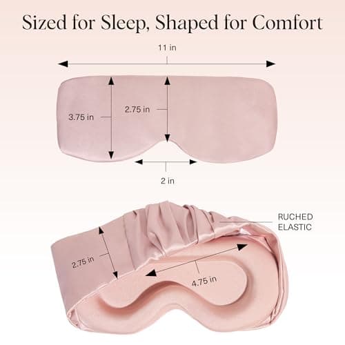 Kitsch Contour Pillow Eye Mask – Softer Than Silk Eye Masks for Sleep, Blindfold Sleep Masks for Women & Men, No Eye Pressure, Lightweight, Eye Care, Travel Essentials - Blush 5