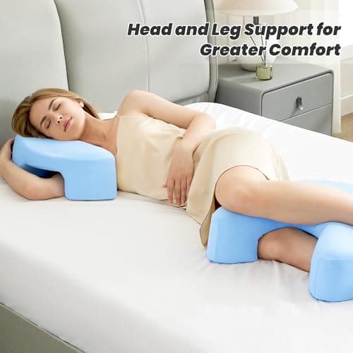 BZTA Side Sleeper Pillow with Arm Holes - Memory Foam Pillow for Neck & Shoulder Pain Relief, Ergonomic Support for Adults, Ideal for Side Sleepers (Blue) 6