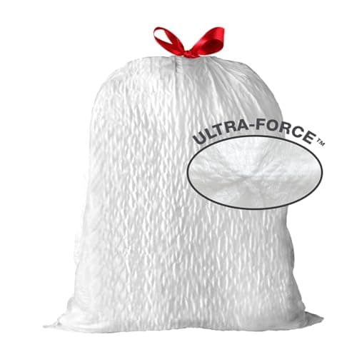 Amazon Basics Ultra-Force Tall Kitchen Drawstring Trash Bags, Classic Clean Scented, 13 Gallon, 80 Count with Odor Control 7