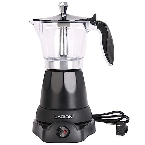 LAOION Cuban Coffee Maker, 6 or 3cup Electric Espresso Coffee Maker, Portable Cafeteras Electricas Modernas, Electric Moka Pot with Detachable Base & Overheat Protection, Coffee Gift for Home Travel