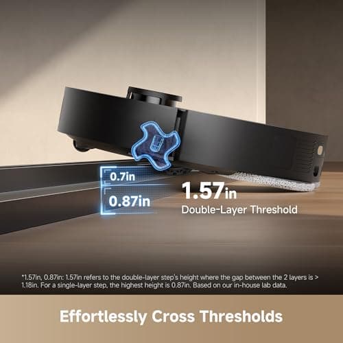 DREAME L40s Ultra Robot Vacuum and Mop, Auto-Empty, Mop Self-Cleaning, 1,9000Pa Suction, 100% Detangling DuoBrush, Extending Mops and Side Brush, 40mm Obstacle Clearing, App & Voice Control (Black) 8