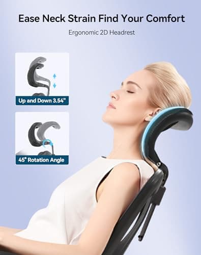 SIHOO M57 Ergonomic Mesh Office Chair, High Back Home Desk Chair with 3D Armrests, Lumbar Support and Adjustable Headrest, Comfortable Computer Chair, Big & Tall Office Chair Hold 330 LBS-Black 5