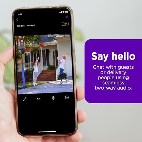 Roku Outdoor Camera for Home Security - IP65 Weather Resistance Wireless Security Camera with 1080p HD Night Vision, Works with Alexa & Google, Motion Detection - 90-Day Subscription Included, White 5