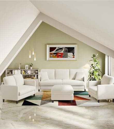 Welzona Loveseat Sofa, 51" Love Seat, Comfy Teddy Small Loveseat for Small Spaces, Tool-Free Setup Sofa Couch for Bedroom, All-Wood Couches for Living Room, No Pillow Included, Beige 9