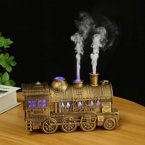 RIZGHWOY Train Humidifier, Dual Mist Outlets Cool Mist Diffuser with 300ml Capacity for Bedroom Office Desktop 2/8H Timer （Without Remote） 8