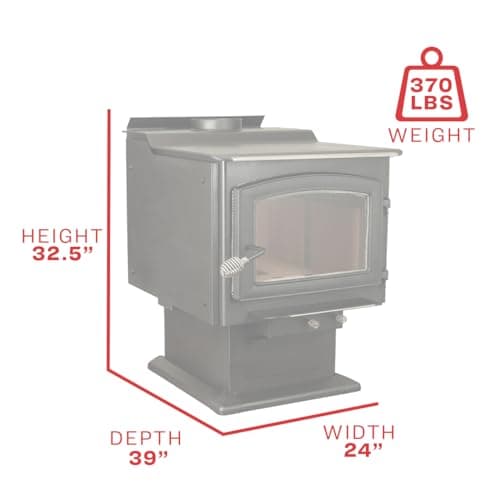 Ashely AW3200E-P 3,200 Sq. Ft. EPA Certified Pedestal Wood Burning Stove with Blower 7