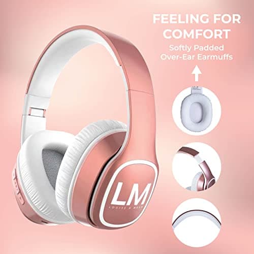 Louise&Mann Wireless Headphones Over Ear, Bluetooth Headphones 5.3, Foldable Lightweight with Soft Memory Foam Earmuffs, Built-in Mic with Wired Mode and Carry Case for Travel,Office,PC 7