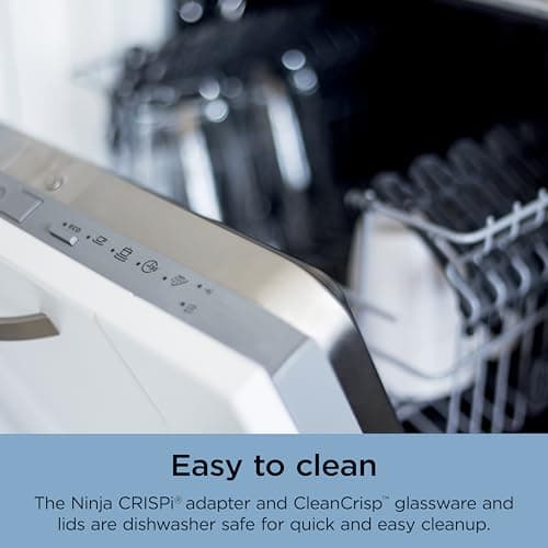 Ninja Crispi 4-in-1 Glass Air Fryer | 450°F | Non-Toxic | 4QT & 6-Cup Glass Containers w/Lids | Microwave, Freezer, Dishwasher Safe | Max Crisp, Air Fry, Bake, Recrisp | Periwinkle | FN101PL 14