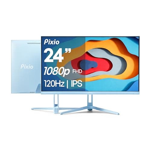 Pixio PX246 Wave Blue 24 inch 120Hz Refresh Rate FHD 1080p Resolution IPS Panel 4ms GTG Response Time Gaming Monitor with Adaptive Sync