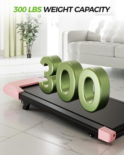 SupeRun Walking Pad, Under Desk Treadmill, 3 in 1 Portable Treadmill with Remote Control LED Display, 2.5 HP Quiet Walking Jogging Machine for Office Home Use, 300 Lbs Capacity 8