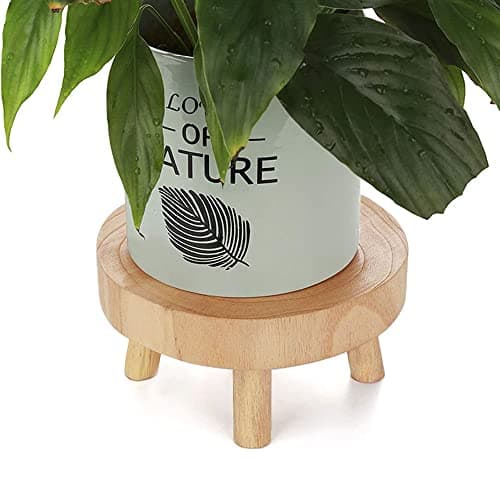 AOTISBAO 5.5IN Small Solid Wood Garden Plant Pot Riser Display Stands Flower Pot Holder Indoor Round Plant Stand for Indoor Outdoor Patio Garden(Mini Models) 6
